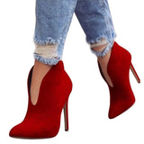 Sexy Women Boots Autumn V Neck High Heels Ankle
