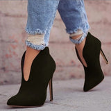 Sexy Women Boots Autumn V Neck High Heels Ankle
