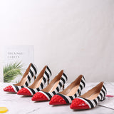 Spiked High Heels 12 cm Stiletto Pointed Toe Zebra Shallow Color Shoes