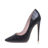 High Heels Black Patent Leather Pointed Toe Sexy Stiletto Shoes