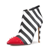 Spiked High Heels 12 cm Stiletto Pointed Toe Zebra Shallow Color Shoes